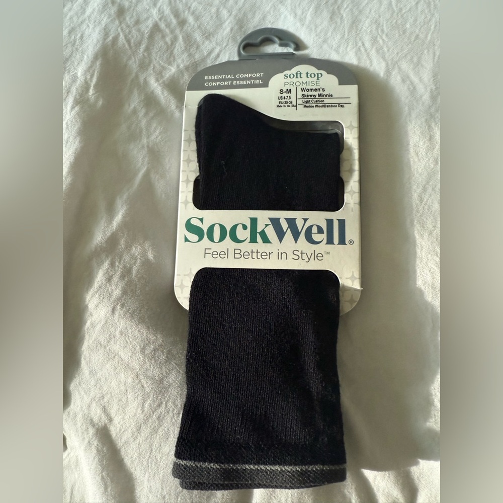 Sockwell Women’s Essential Comfort Soft Top Skinny Minnie S-M (Black) NWT